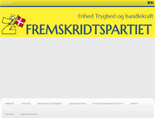 Tablet Screenshot of fremskridtspartiet.dk